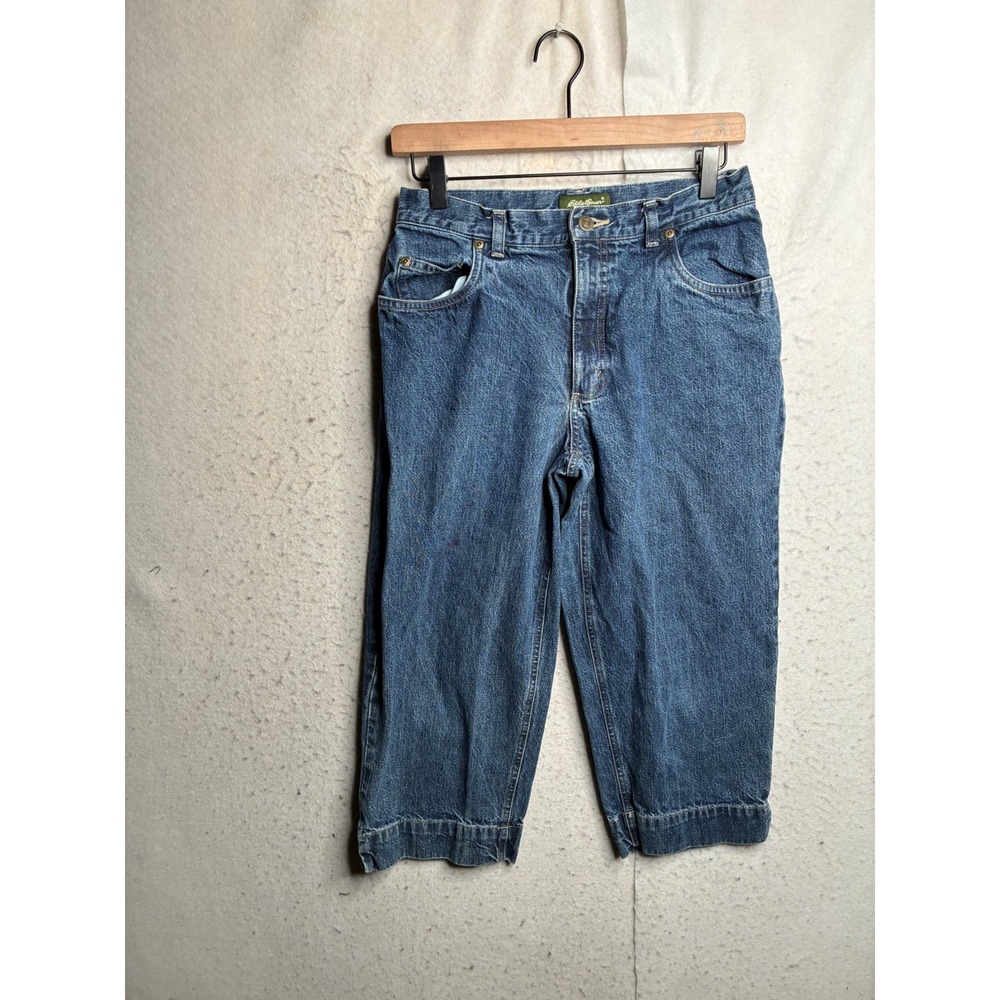 Eddie Bauer Vintage High Waisted Denim Capri Jeans Medium Wash Petite 6